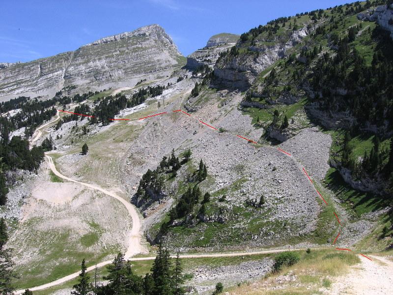 Bouclette en Vercors Oriental : Liaison Villard/Corrençon. Ne pas manquer le raccourci depuis le Pas de la Fenêtre