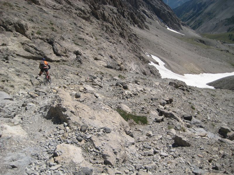 Sous le col du Chaberton : Un passage bien pourri.