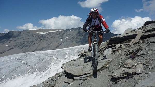 Grande Sassière : Jip se régale sur un passage technique