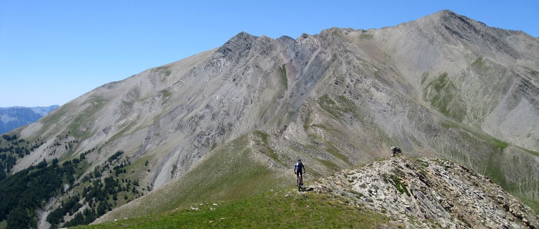 Départ du sommet : Face à Tête de Fin Fond