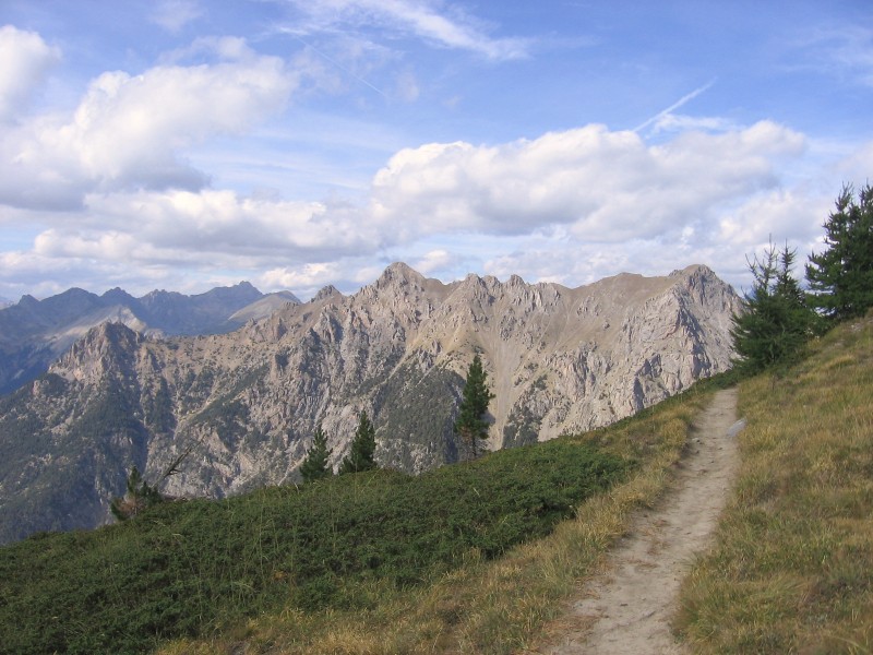 #11 Queyras.Pic d Queyras.Pic d'Escreins : Pic de Guillestre, Crête d'Assan et une portion de sentier roulant.