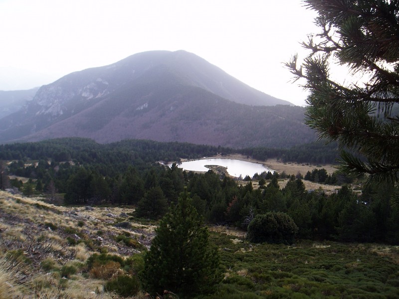 Paysage : Estany del cot et derrière le mont Coronat