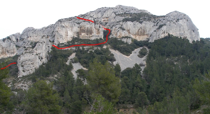 Mont Gaussier : Vue sur la descente....les vélos se sont reposés sur la partie haute !!!