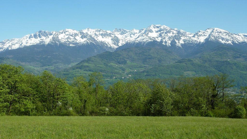 Contrastes : en bas, c'est tout vert alors qe ça skie encore au dessus de 1600m