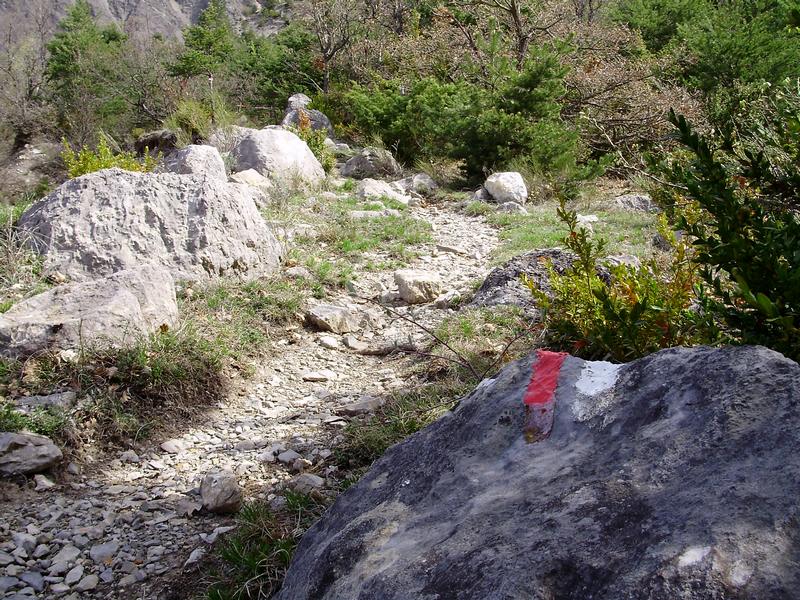 #2 Montée : Puis bien caillouteuse avant la traversée du torrent. Montée : Puis bien caillouteuse avant la traversée du torrent.