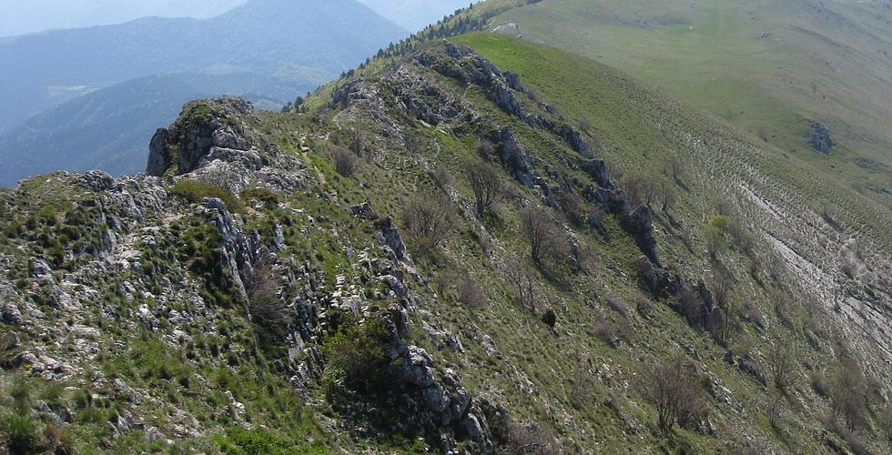 Rocher de la Cognette : La seule portion de descente pas à 100% roulante (et un poil expo)