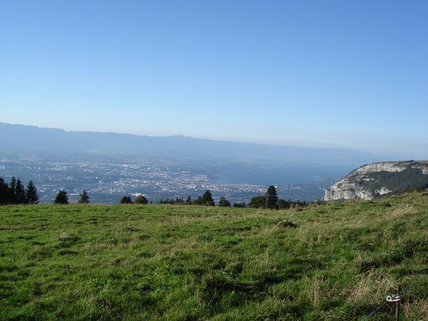 Genève et lac Léman : Genève, le lac et les falaises de la Corraterie