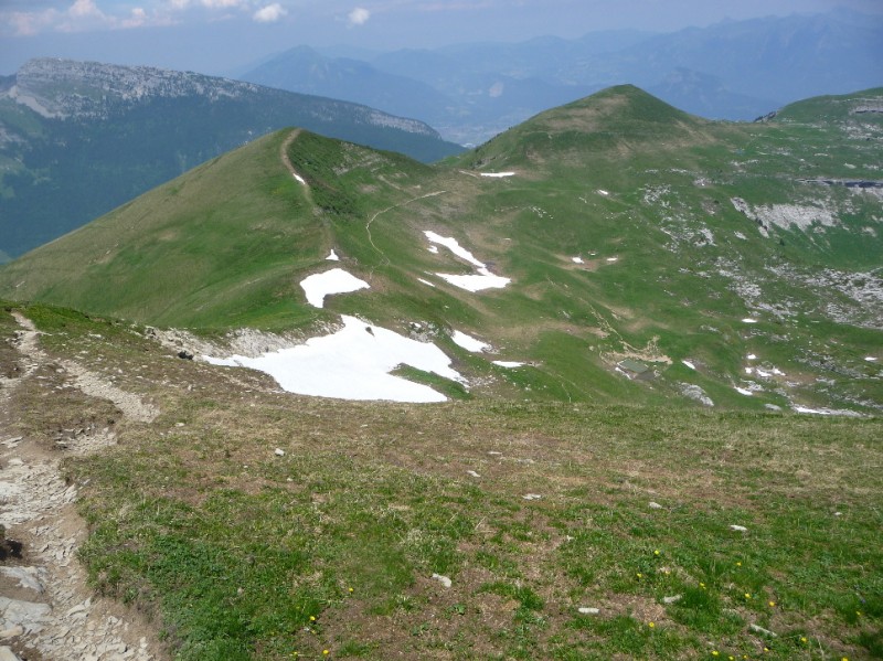 #7 pointe d pointe d'areu : l'itinéraire de descente côté gauche en traversée.