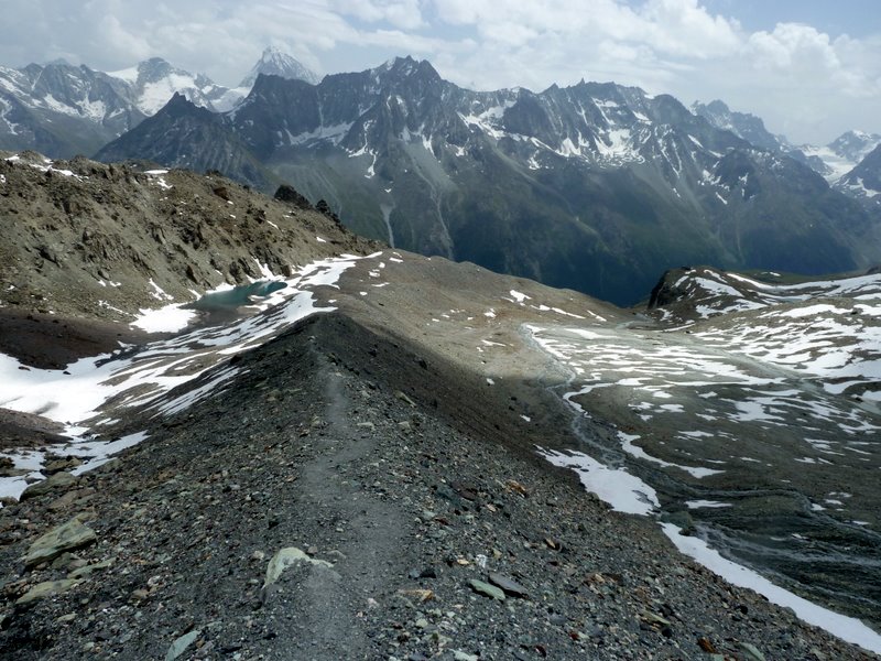 Moraine des Aig. Rouges : Moraine bien roulante