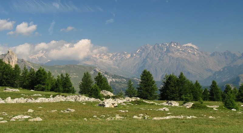 Vue du Col : Pelvoux accroché et Glacier Blanc