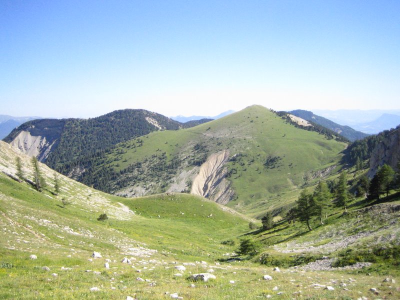 Plane du pin : Vu de dessous le col de Plate Contier