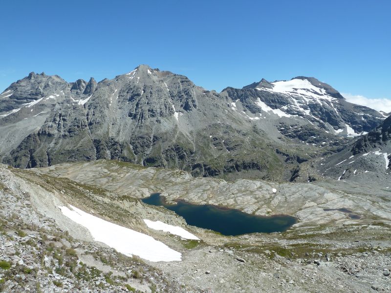 Mont d'Ambin : Avec le lac Noir vus du Pas de la Coche