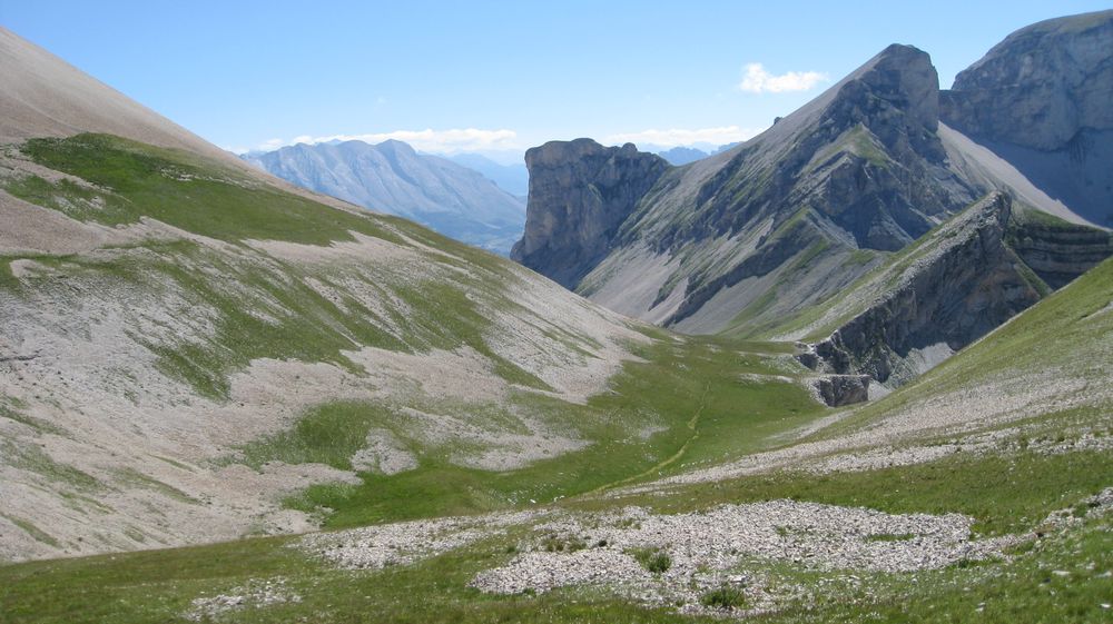 Le vallon de montée : De beaux alpages peu caillouteux