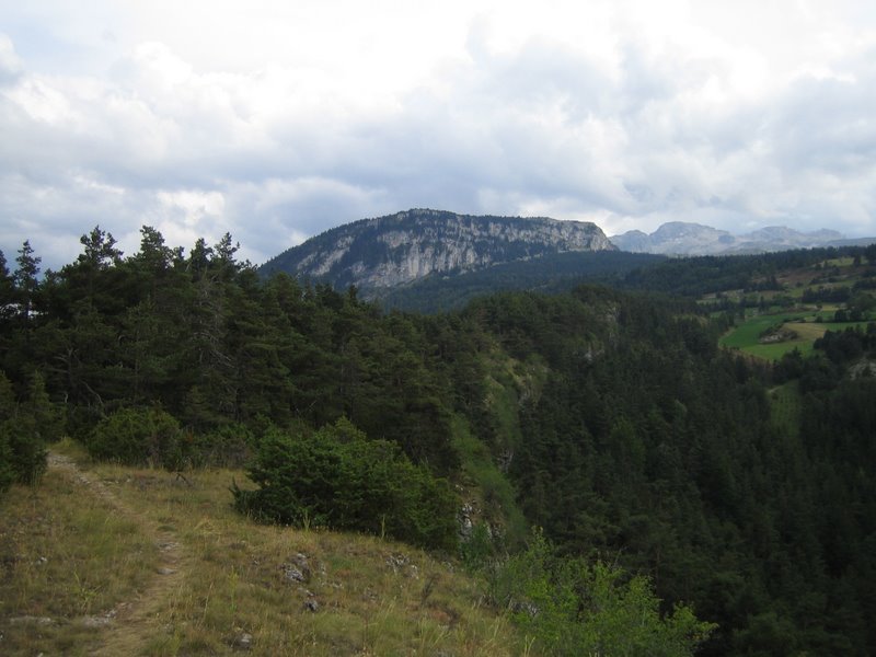 #2 Crête des Baumes au fond : Avec les bois des Baume dessous et le Crete du sentier des ruines de Malmort devant Crête des Baumes au fond : Avec les bois des Baume dessous et le Crete du sentier des ruines de Malmort devant
