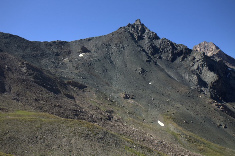 Col sud du Cristillan : une première vue sur les épingles du col sud ; ça semble bien bon