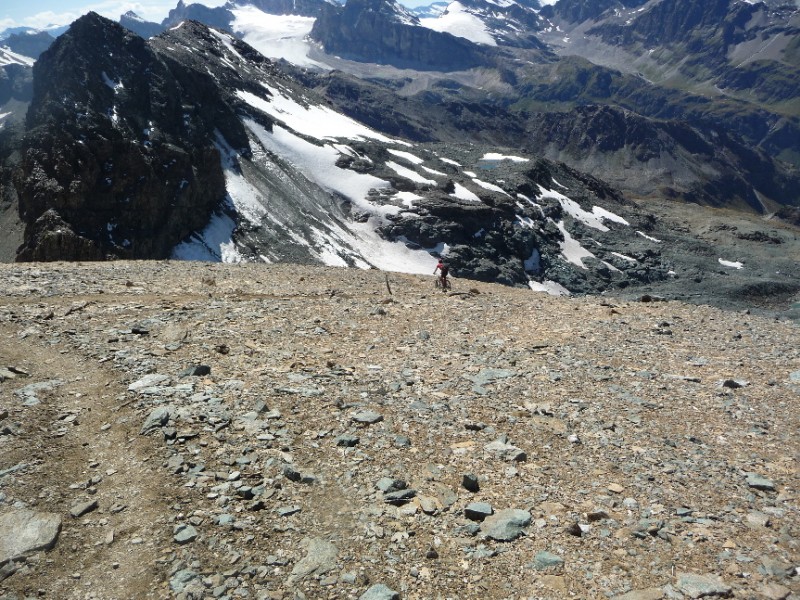 Mont Taou Blanc : Juste avant la courte section non roulable.