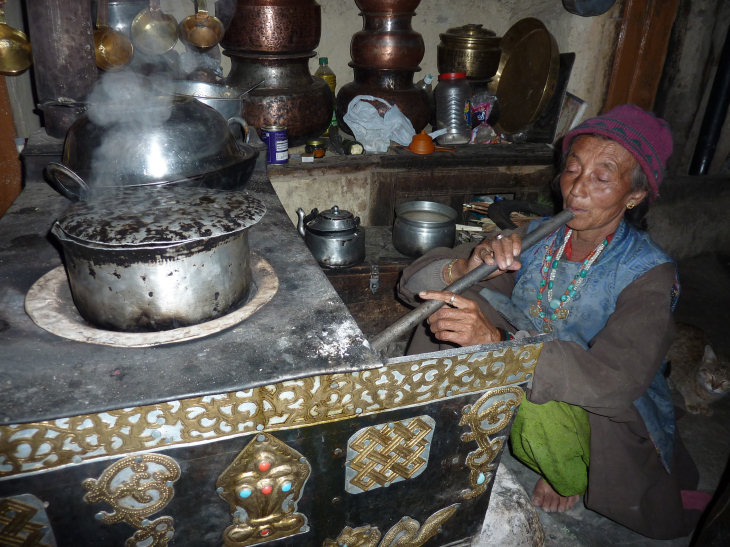 Ladakh : Intérieur ladakhi à Honupata