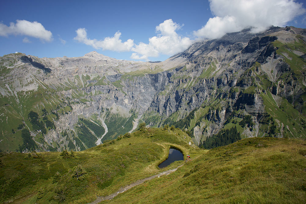 Descente sur les Fonts : passage près d'une gouille