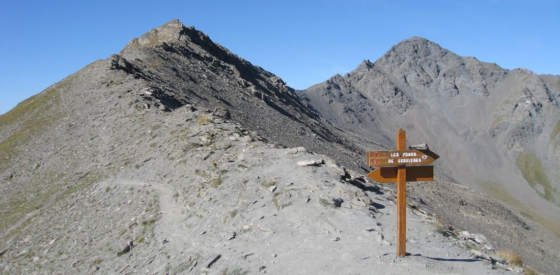 #2 Du col 2830m (Faux col Malrif) : Sommet 2907m à gauche et Petit Rochebrune à droite Du col 2830m (Faux col Malrif) : Sommet 2907m à gauche et Petit Rochebrune à droite