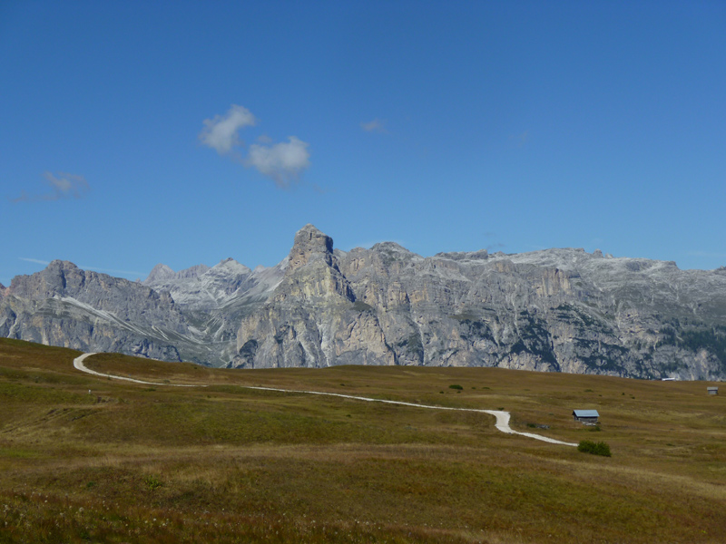 Pralongia : Piste sur fond de Sassongher (2665m)