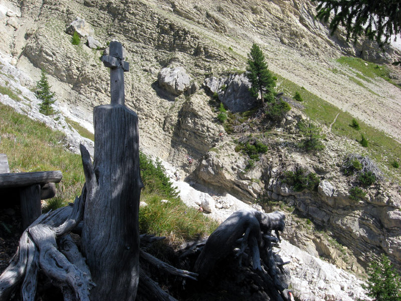 Forcella di Chiesa via 3 : Le passage Via ferrata vu en recul