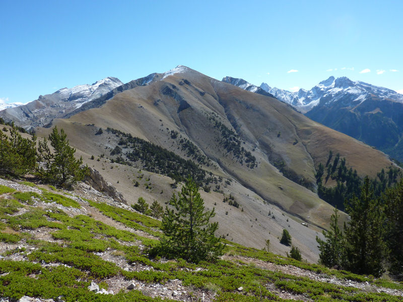 #1 Pic d Pic d'escreins : Vu du Pic du Cugulet: montée crête de gauche, descente à droite