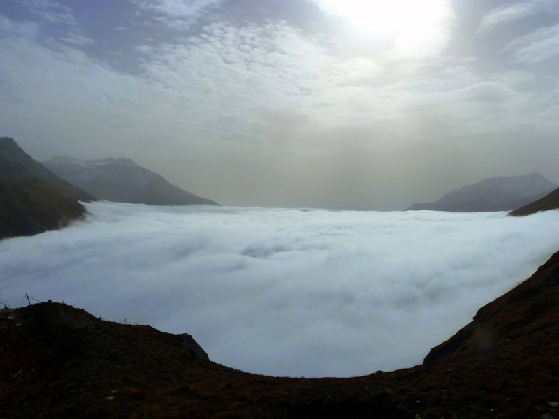 Mt Cenis : Grosse mer de nuage sur l'Italie et le Mt Cenis