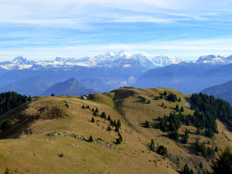 Pte des Brasses : Vue sur le Mt Blanc de la Pte des Brasses