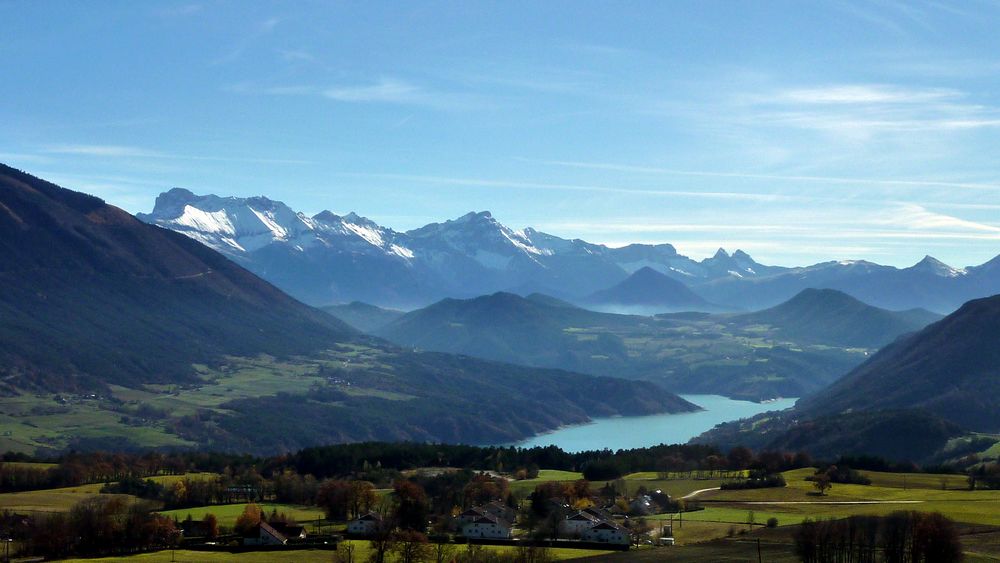 Panorama : un Devoluy bien blanc et un Monteynard bien bleu