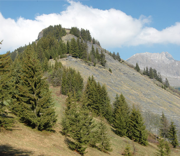 Sommet du Treu : Le passage difficile dans la descente entre 1700 et 1600 m