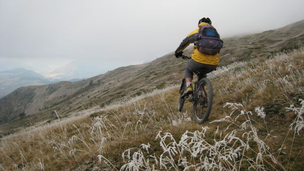 Sous le col de l'Aiguille : Bien givrée ! (Pas Zigual, mais la descente !)