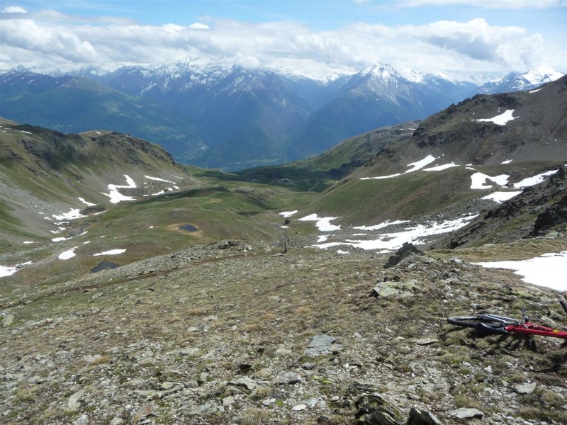 #6 Mont Fallère : Au col, vue sur le vallon de montée. Mont Fallère : Au col, vue sur le vallon de montée.