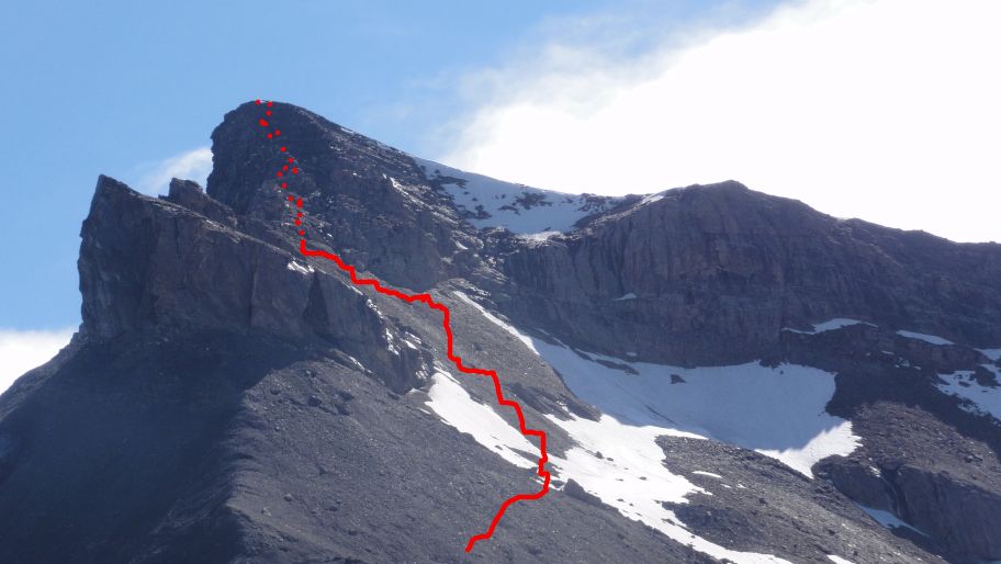 Arête W de la Saussaz : Itinéraire des 350 derniers mètres de D+