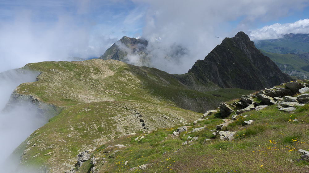 Grand Mont, : Mont Blanc et Pointe de Comborsier vus du sommet