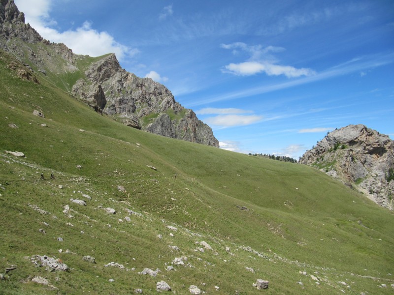 #14 Tête de Vautisse : On a enfin rejoint un sentier roulant après la cabane de l Tête de Vautisse : On a enfin rejoint un sentier roulant après la cabane de l'Essaumaure. Le col de Tramouillon est dans les arbres