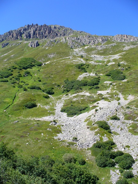 Piste Montée : ... où serpente ...