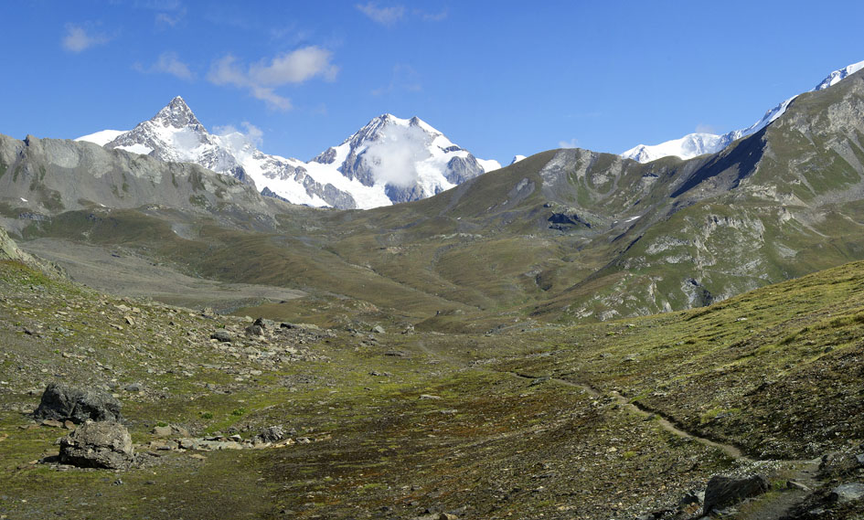 Col de Pointe Rousse : Aiguille des glaciers - Tré la Tête et Mont Blanc