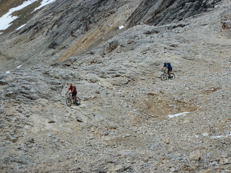 Mettelhorn : Passage de pierrier roulant