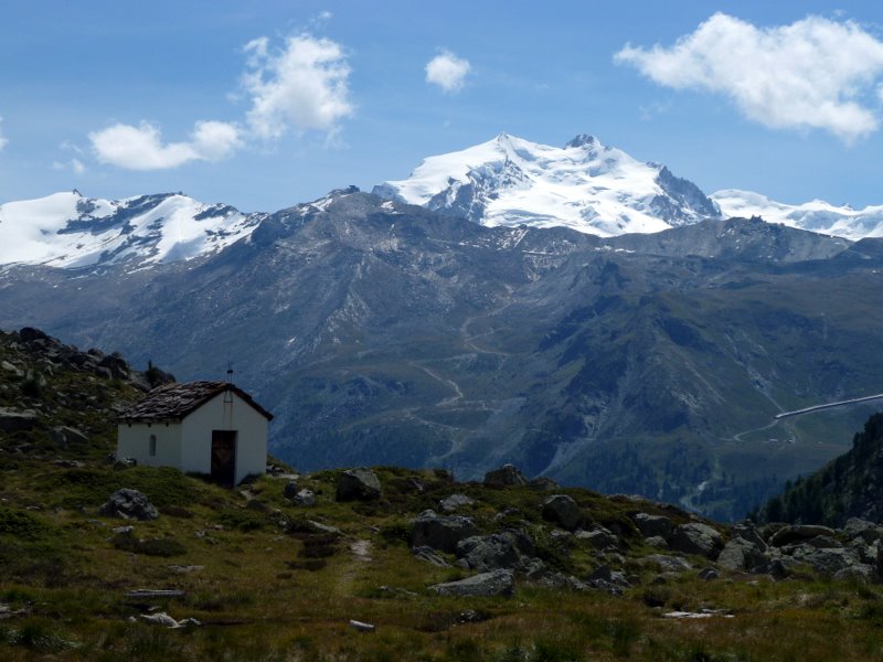 Mont Rose : Chapelle du Trift face au Mt Rose