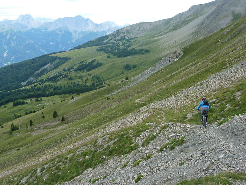 Col des Orres : Une descente toute en traversées