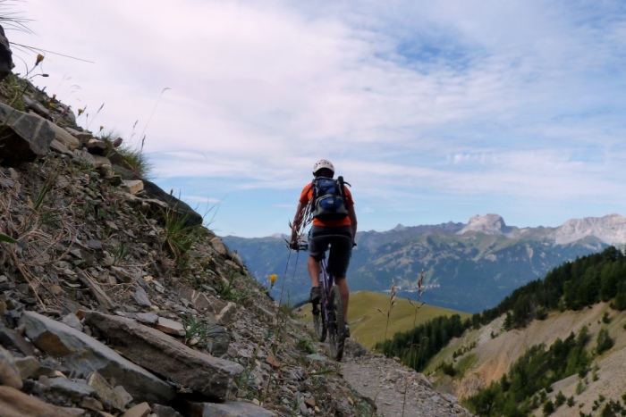 Remontée sur le vélo... : ...après quelques pas à pieds sous La Chalanche