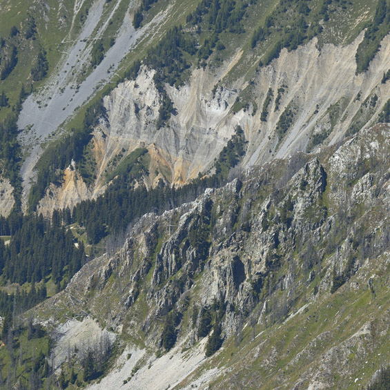 Pointe de la Vélière : Ravinements