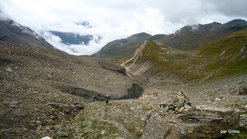 #3 Le ded : Sous le col du Rocher Blanc versant W Le ded : Sous le col du Rocher Blanc versant W