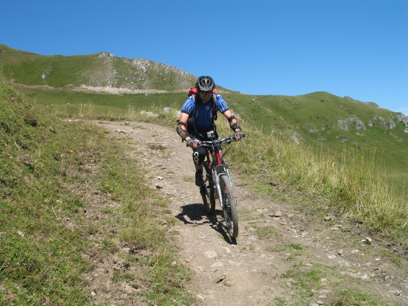 Col de Cou : Shef descend vers Chaux Palin