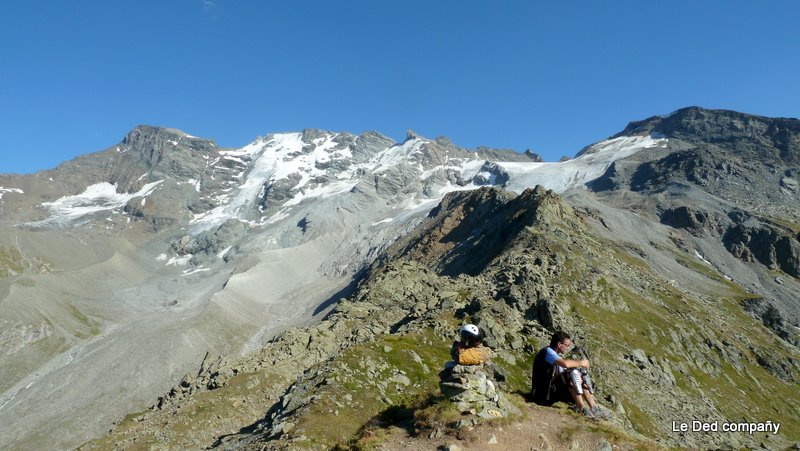 Col sans nom : Gilles en pleine récupération au collu de Becca refreita