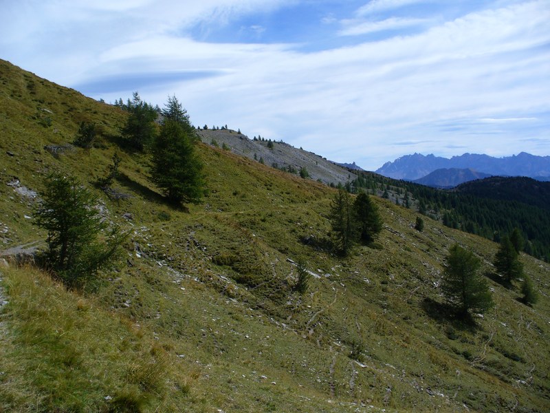 Sentier Balcon : Col de la Crèche en vue ...