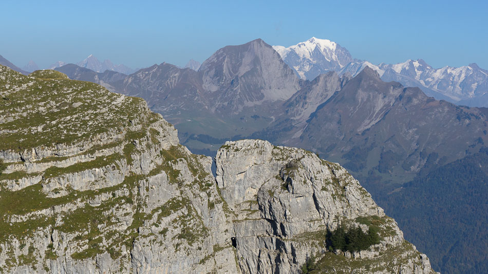 Rocher dArclosan, Charvin : Verte et Mont-Blanc