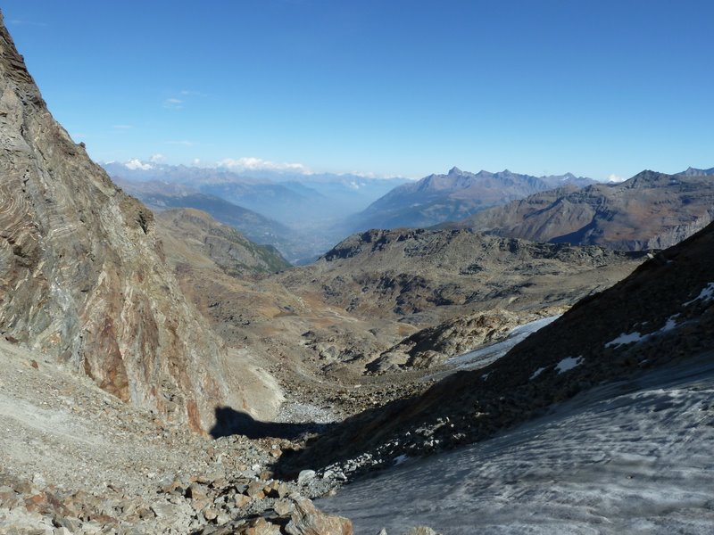 Col de Planaval : Vue sur Aoste en versant E