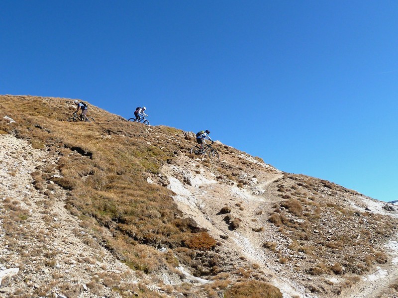 debut de la descente : trois