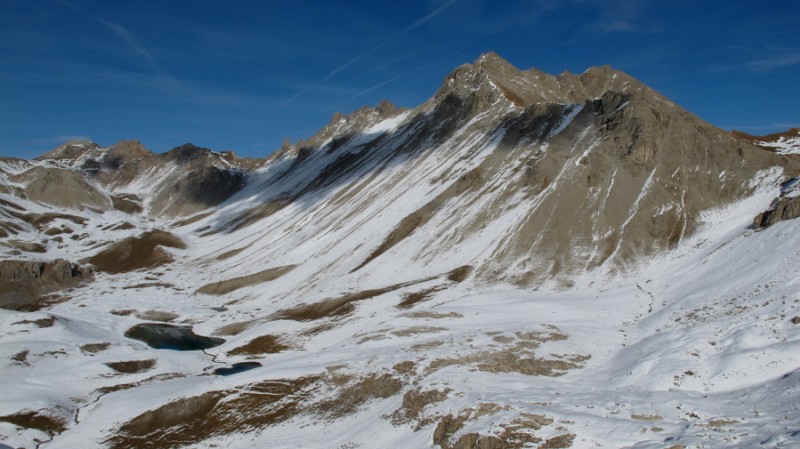 Collet du Peyron : les deux lac Escur sous la neige